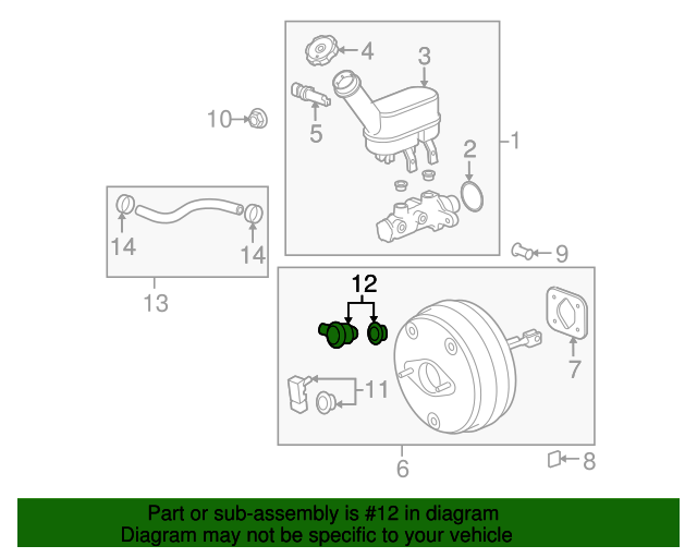 20072013 GM Power Brake Booster Vacuum Check Valve Kit with Check