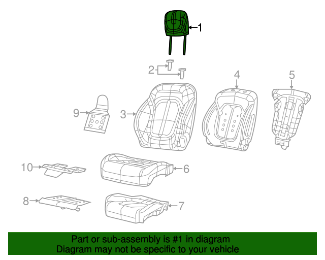 20152017 Chrysler 200 Headrest 1UM13ML2AD
