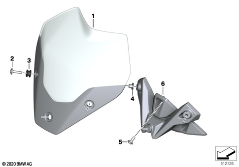 Motorcycle Trim Section, Windshield for 2024 BMW-Motorrad S 1000 R 