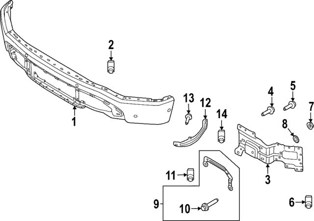 NL3Z-17757-D - Bumper 2022-2024 Ford F-150 Lightning | Big 3 Auto Parts