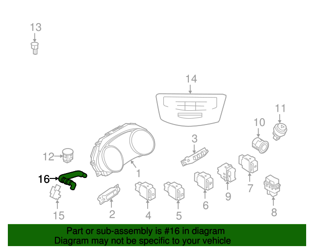 20132020 Nissan Cabin Air Temperature Sensor Aspirator Tube 27727