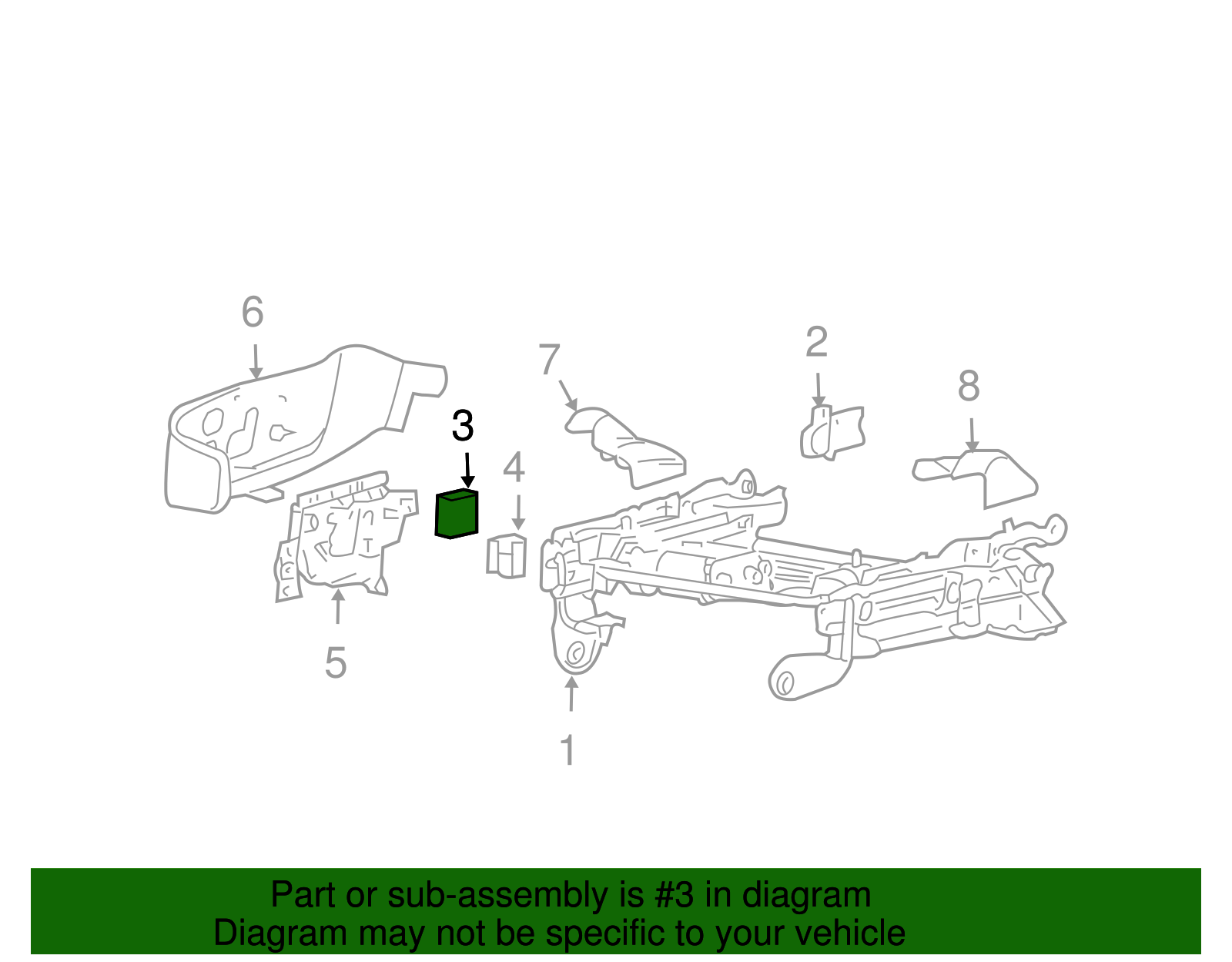 Very Dark Pewter Passenger Seat Adjuster Switch - GM (89041625)