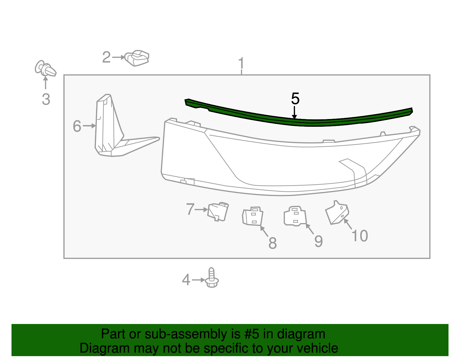 2016-2018 Toyota Spoiler Assembly Protector 76873-12210-B0 | Toyota ...