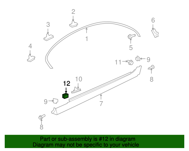 92138808 Rocker Panel Molding Retainer 20082017 GM GM Wholesale Direct