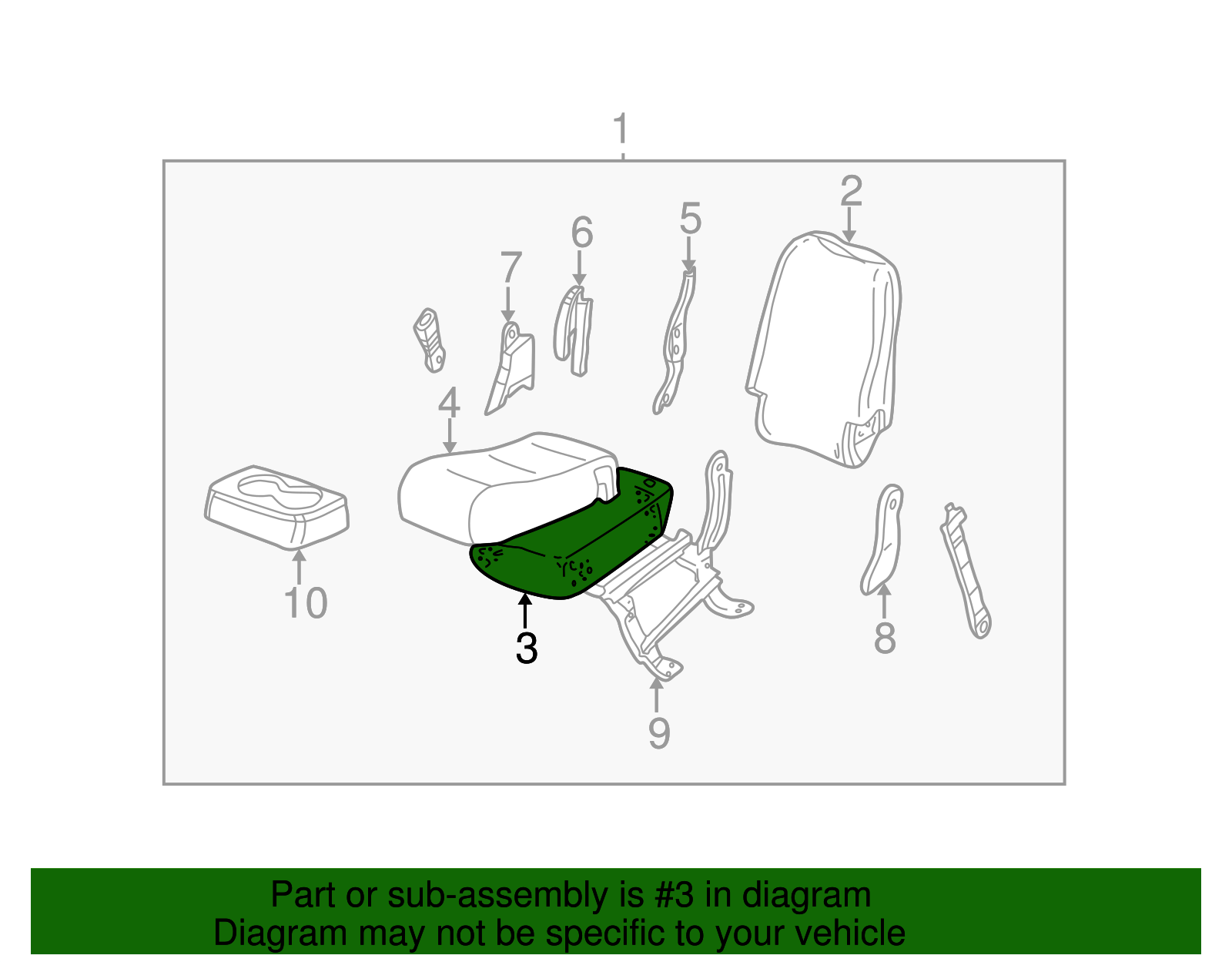 Seat Cushion Pad - GM (88936413)