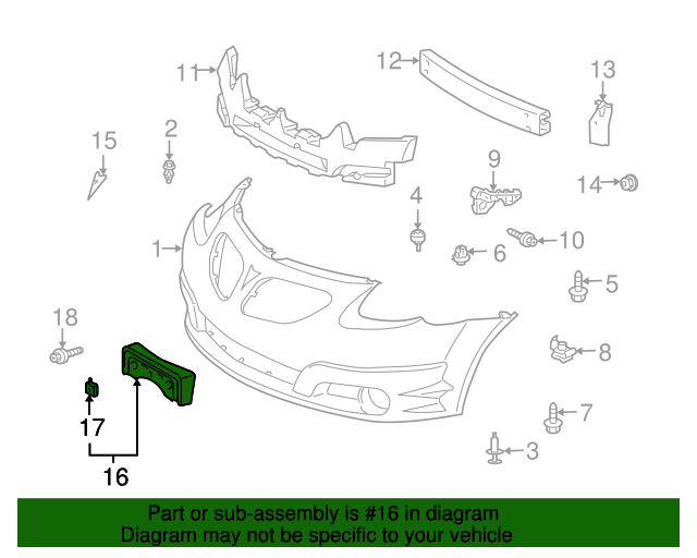 OEM NEW Front License Plate Mounting Bracket 20052008 Pontiac Vibe