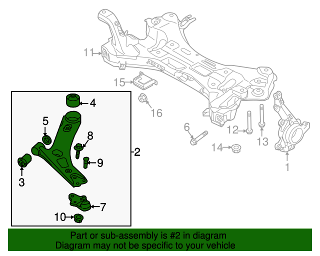 545003W102 Lower Control Arm 20112013 Kia Sportage Kia.Parts Store