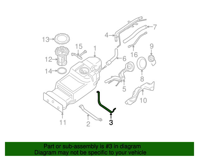 17407EA000 Fuel Tank Mount Strap 20052012 Nissan Pathfinder