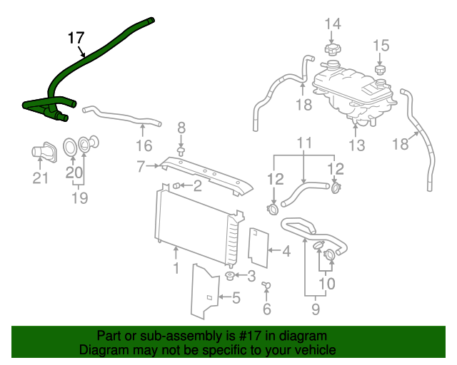20082013 GM Radiator Inlet Hose 25880389 Direct Chevy Parts