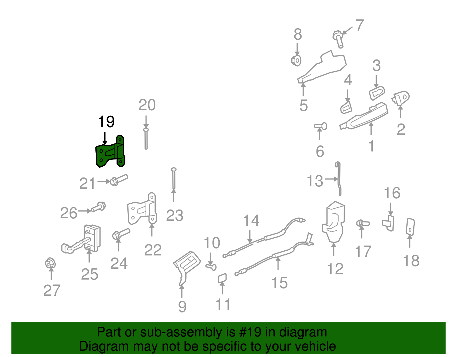 Passenger Side Upper Rear Door Hinge - GM (92262665)