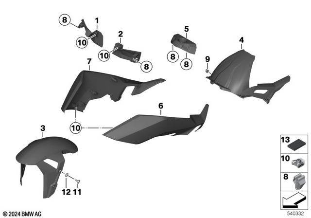 51452353024 - Set Felt Strip Self-Adhesive 2019-2024 BMW-Motorrad 