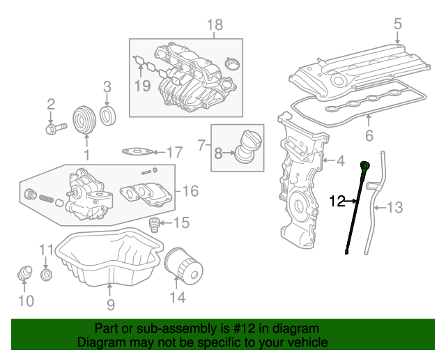 20082015 Toyota Engine Oil Dipstick 1530128031 Toyota Parts Center