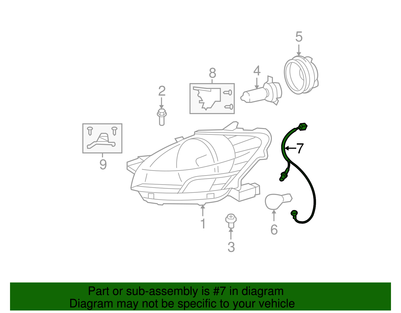 2007-2012 Toyota Yaris 2007-2012 Toyota Yaris - Headlight Wiring