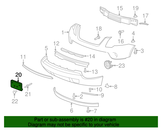 20072012 GMC Acadia Black Front License Plate Bracket 25851340