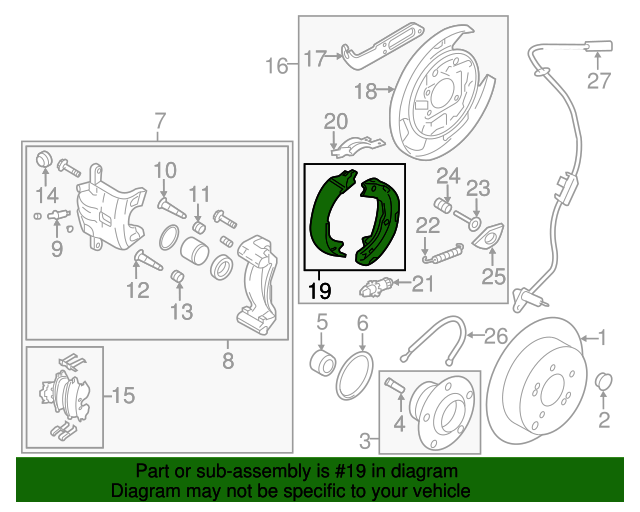 20152017 Hyundai Tucson Parking Brake Shoe 583054WA10 OEM Parts Online