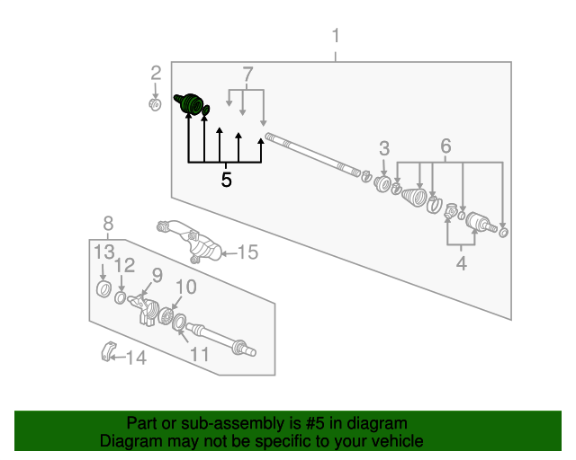 44014S5B951 Cv Joint 20032005 Honda Civic Honda Parts Online