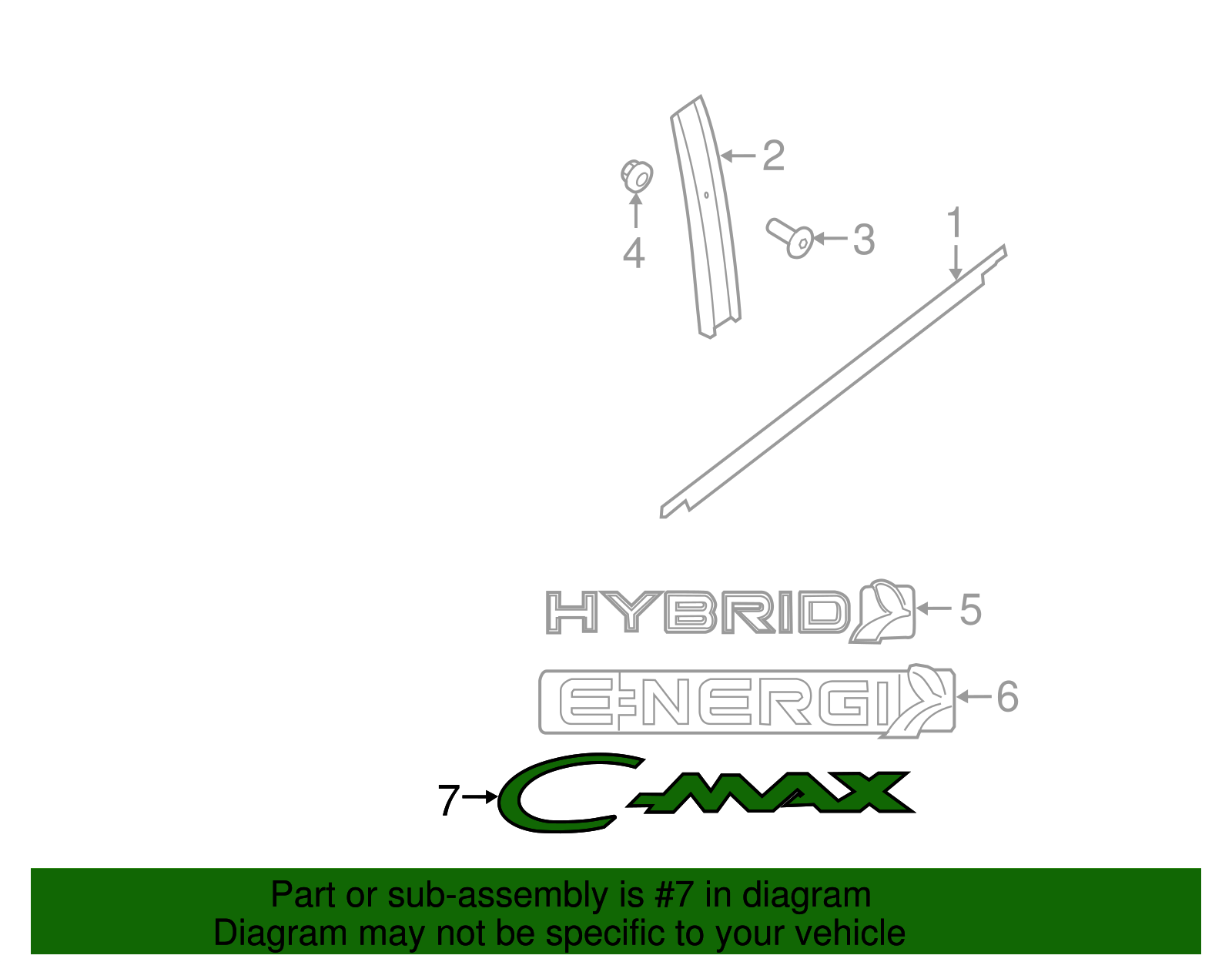 Genuine Ford Hatch Emblem LB5Z-7842528-C