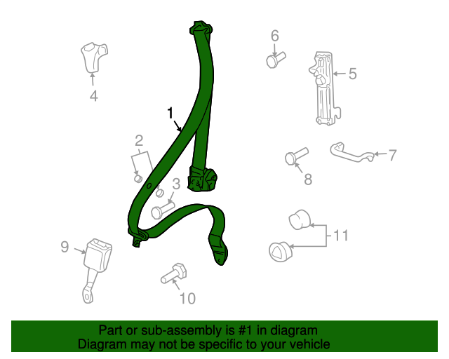 20052013 Porsche 911 Seat Belt Lap And Shoulder Belt 99780303305