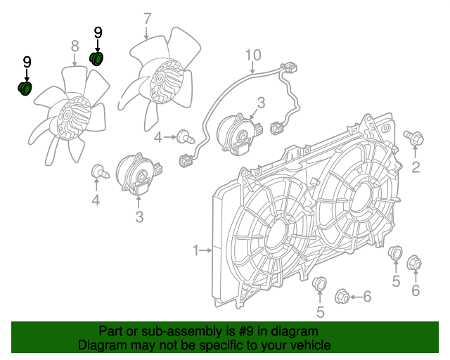 20082017 GM Fan Blade Nut 11570326