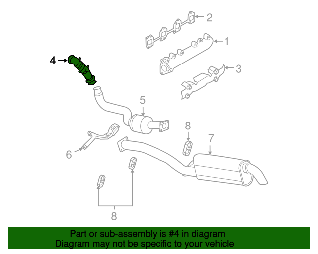 20042010 GM Turbocharger Exhaust Inlet Pipe Adapter 98050150 GM