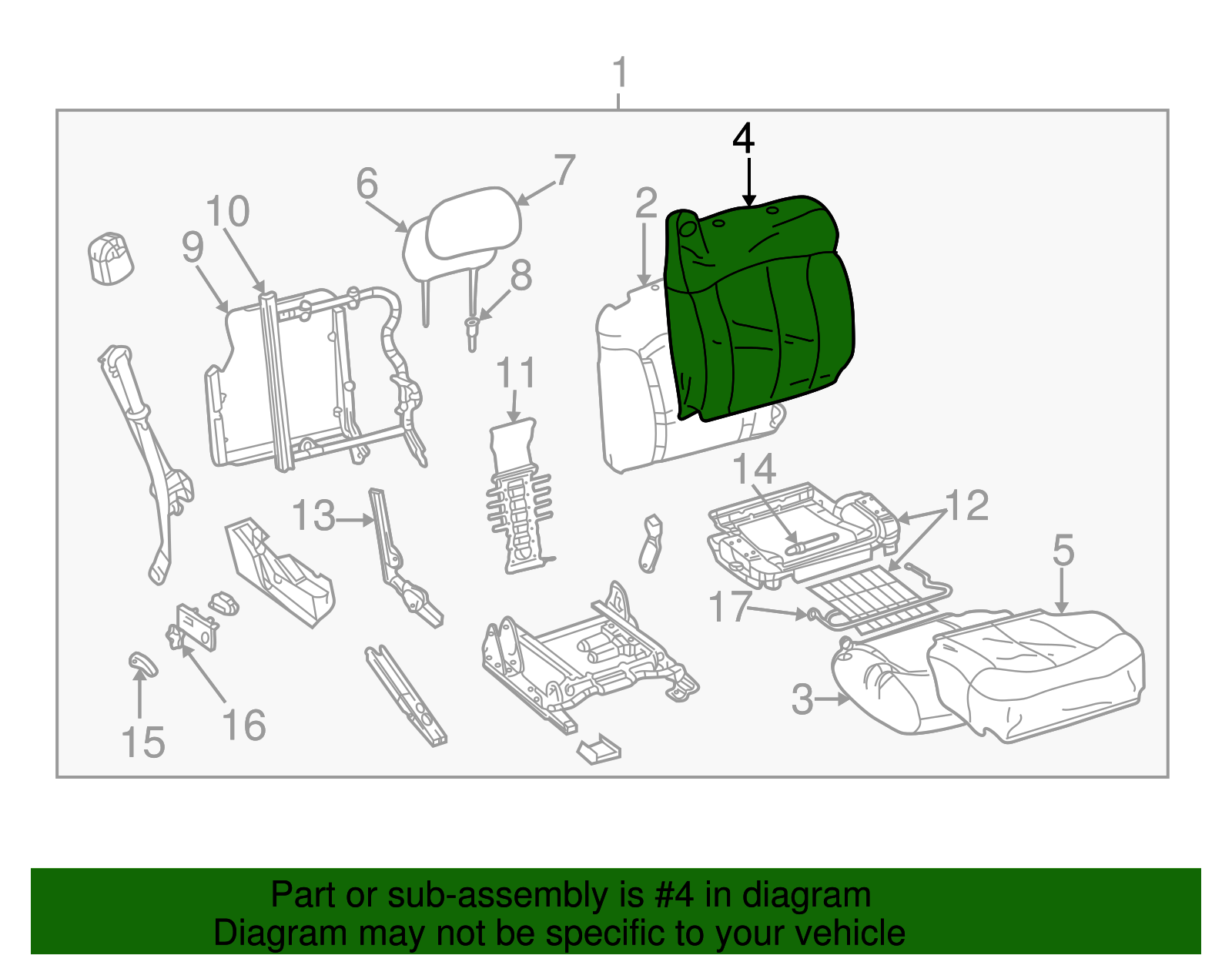 Seat Back Cover - GM (89044802)