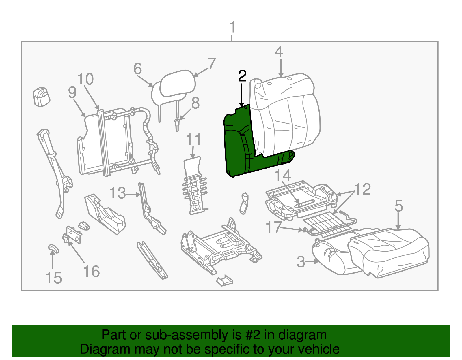 Seat Back Pad - GM (88941601)