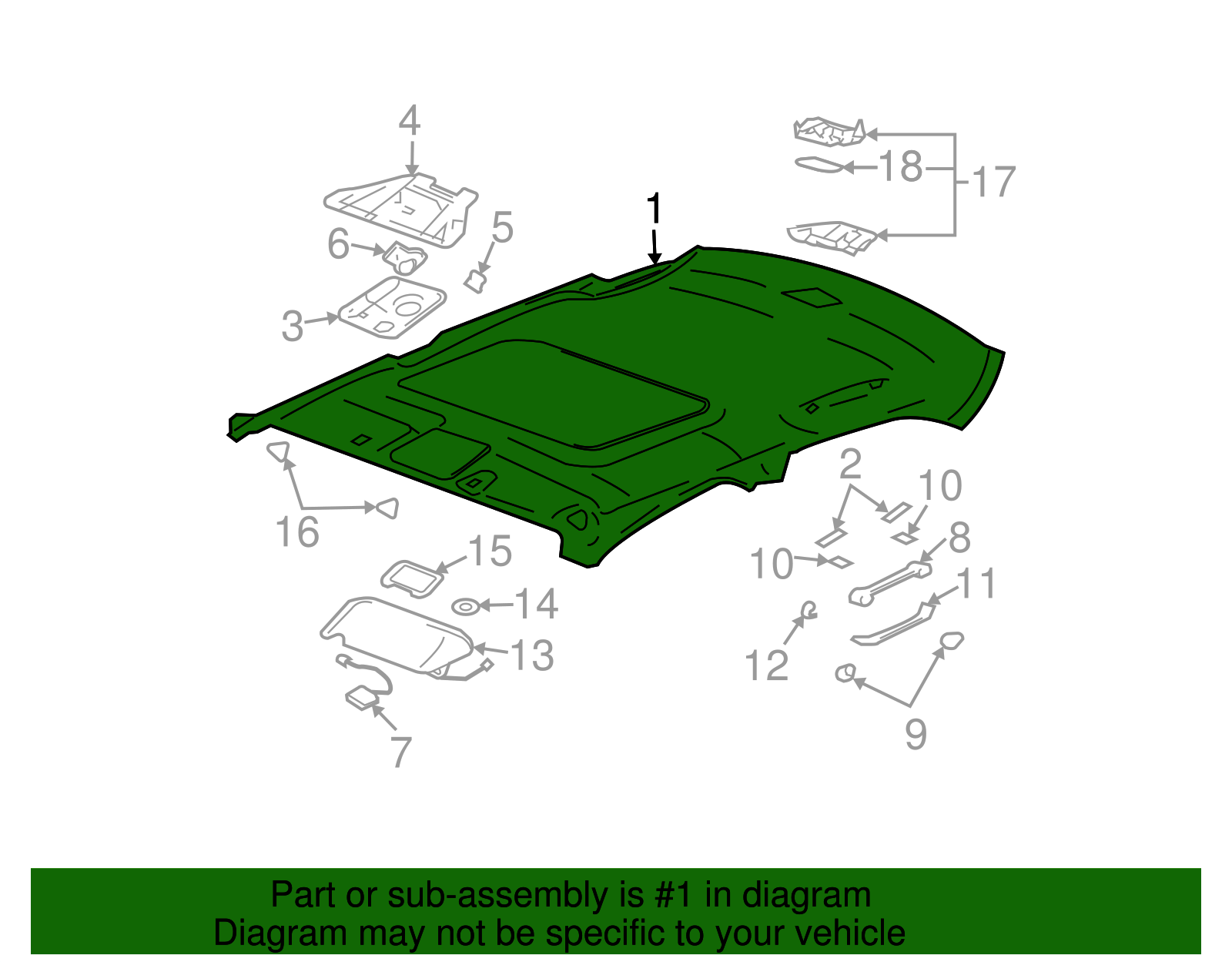 Panel Assembly, Hdlng Tr *Gray *Gray - Cadillac (89026527)