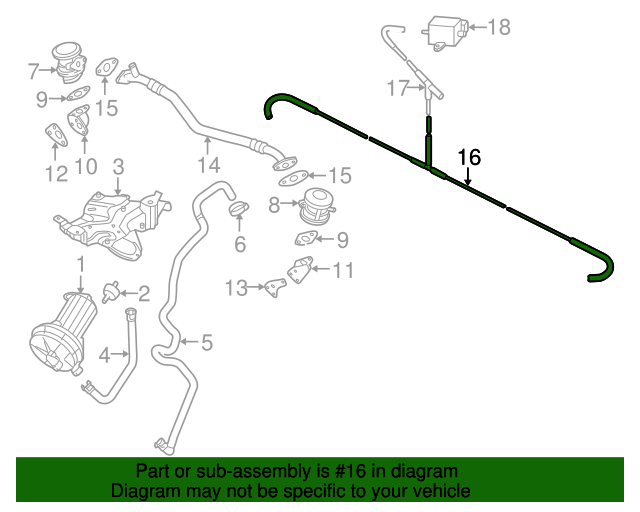 077145718G Secondary Air Injection Pump Hose 20042006 Audi A8