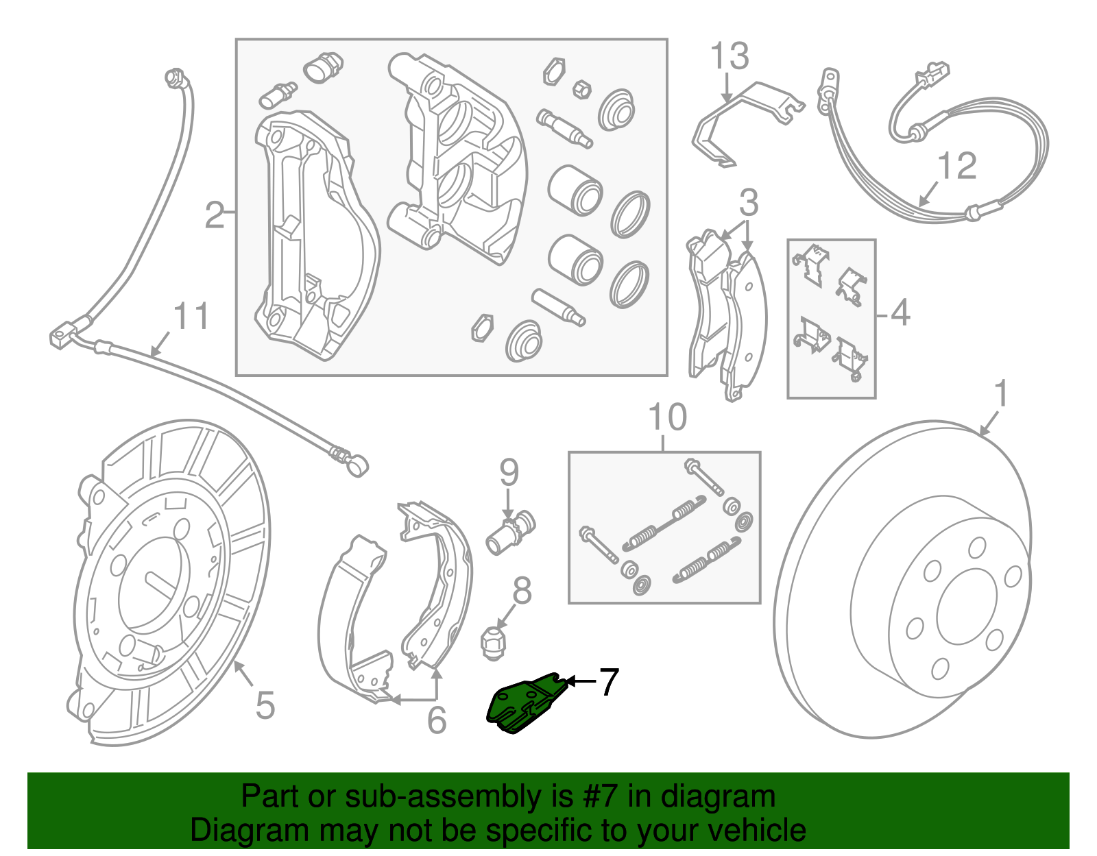 Brake Lower Rear 2012-2024 Nissan Park Brake Shoes Lower Plate 44051-1PA1C | Ziegler ...