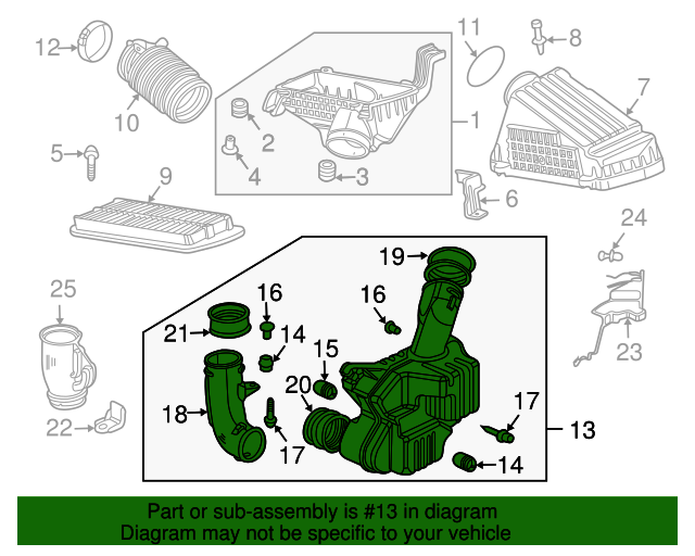 OEM 20032007 Honda Accord Chamber Assembly, Resonator 17230RCAA00