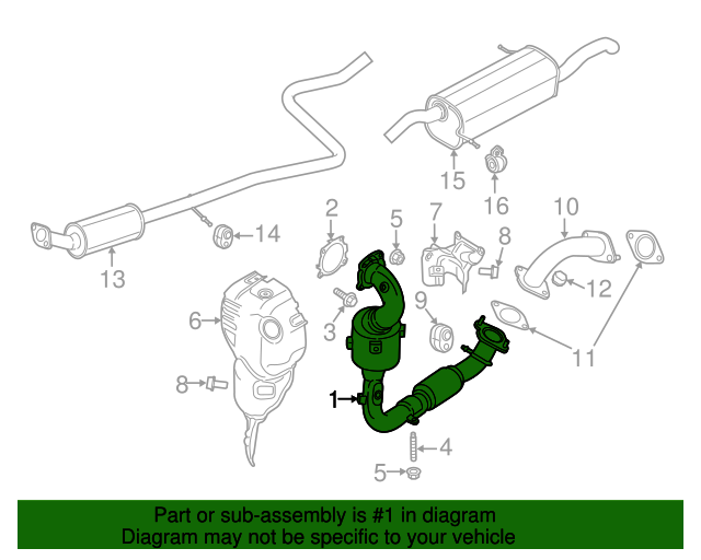 20142017 Ford Fiesta OEM Catalytic Converter DV2Z5E212A Ford Parts