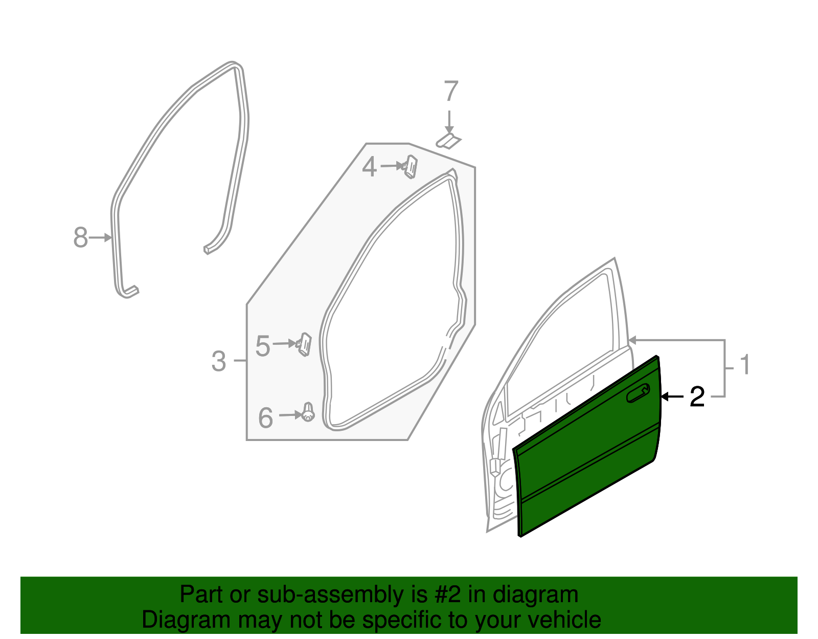 Driver Side Front Door Outer Panel - GM (96897331)