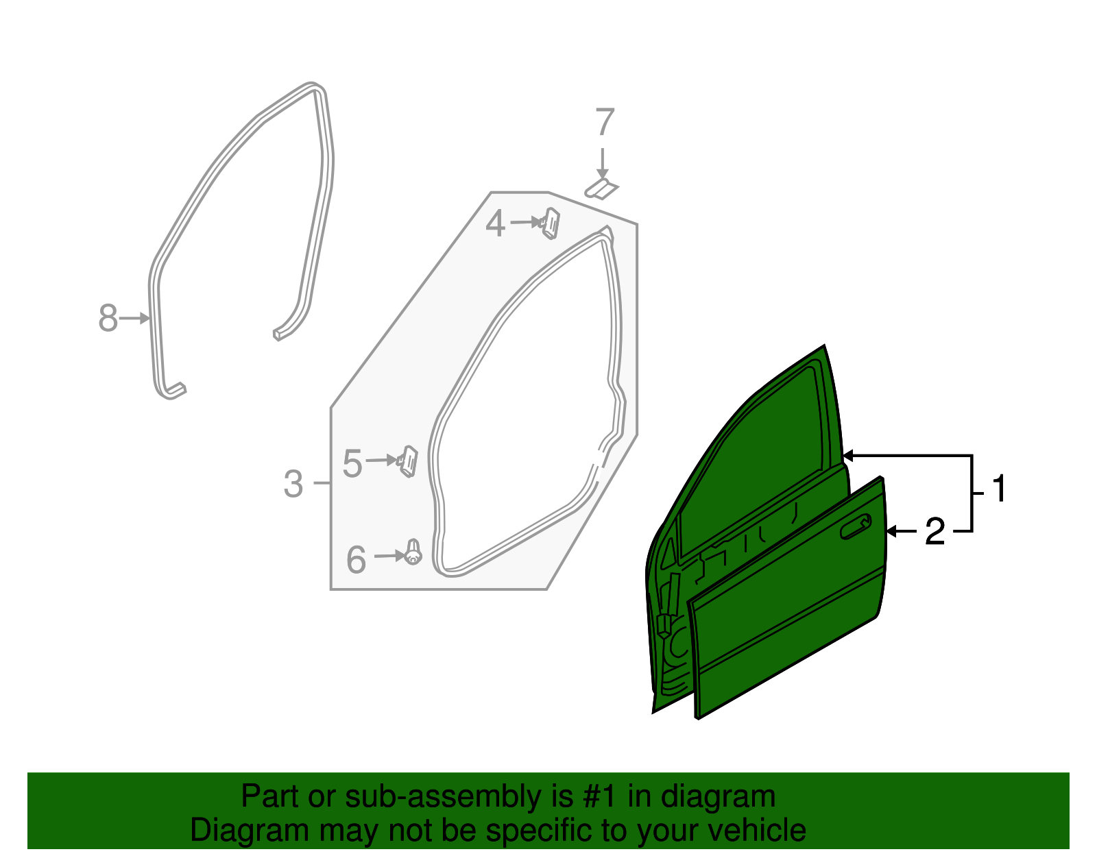 Driver Side Front Door - GM (96897589)