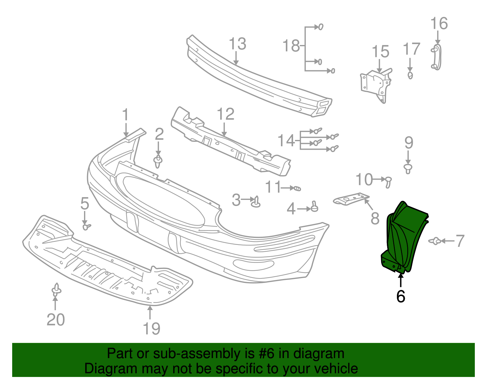 Passenger Side Front Bumper Fascia Extension - GM (25693090)