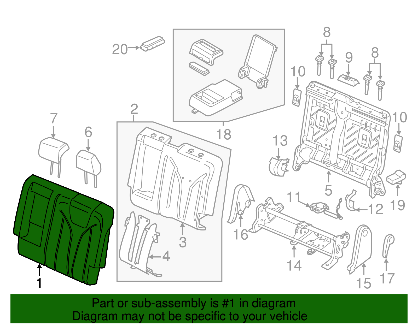 Seat Back Cover - Ford (HA1Z-5866601-FA)