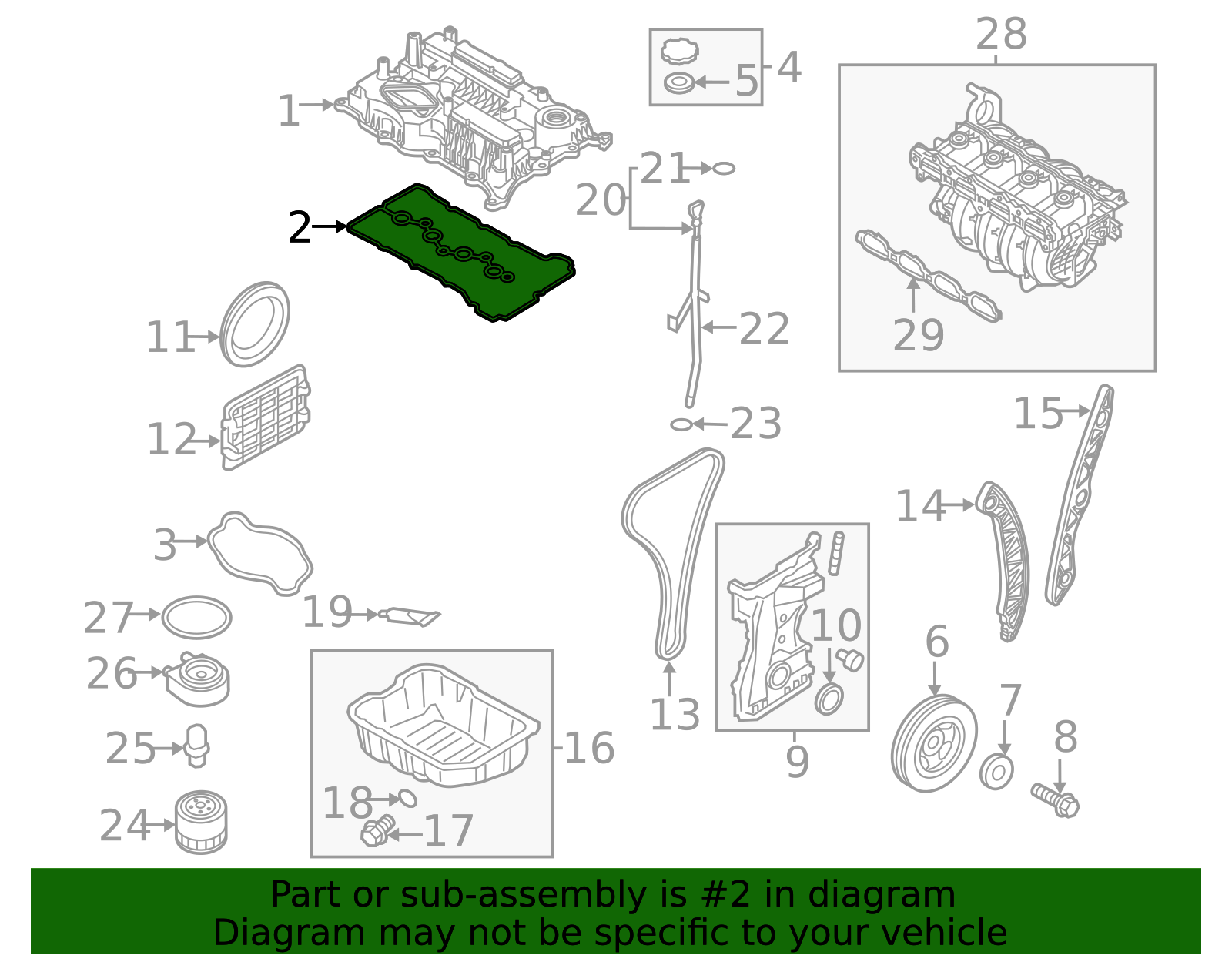 22441-2GGA1 Replacement Genuine OEM Rocker Cover Gasket 22441