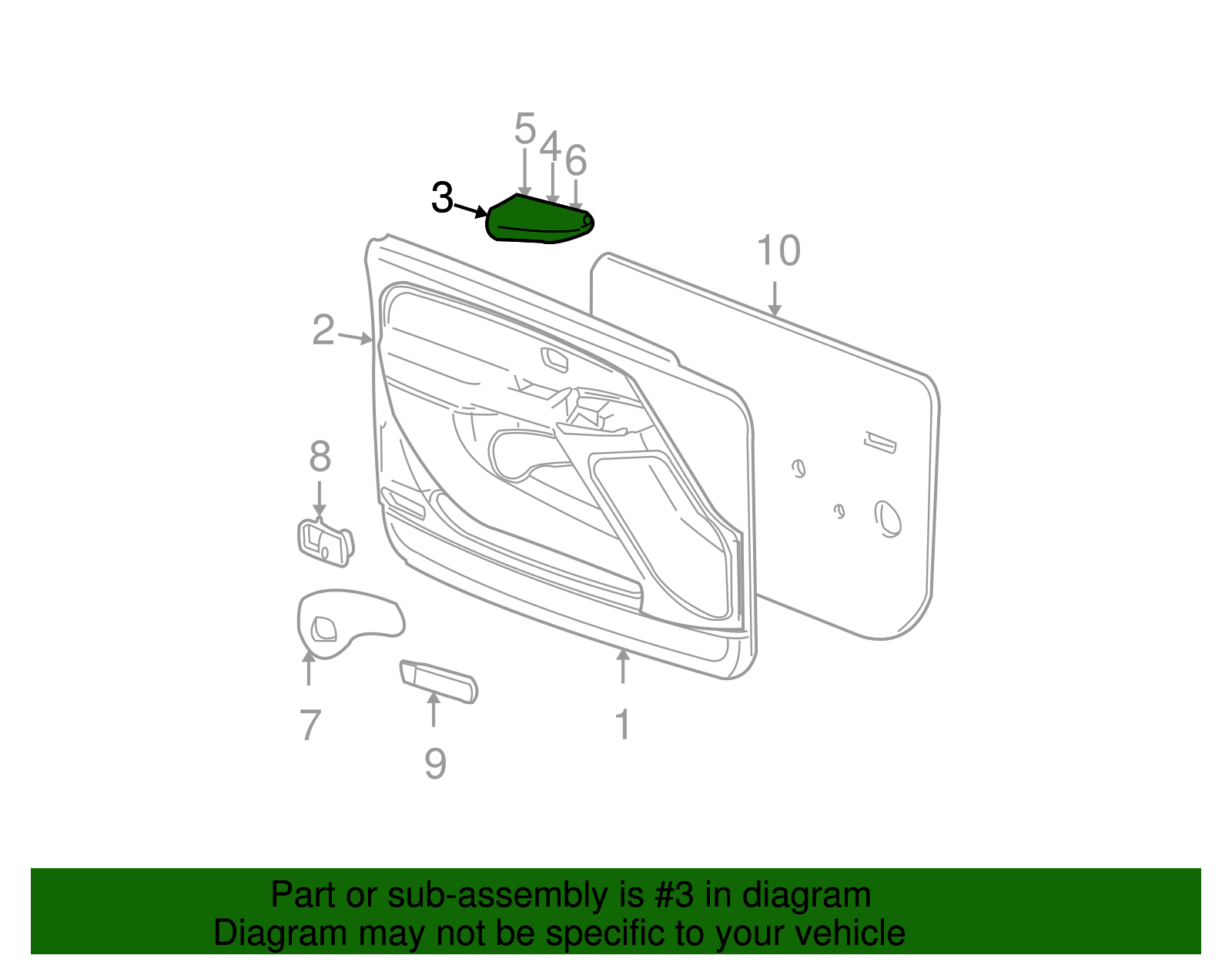 Medium Neutral Driver Side Front Door Switch Bezel - Cadillac (89045127)