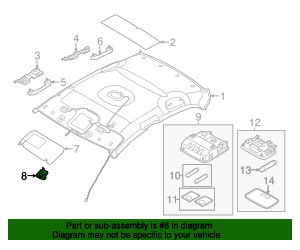 Genuine Sun-Visor Retainer for 2011-2013 Hyundai Elantra | Part# 85235 ...