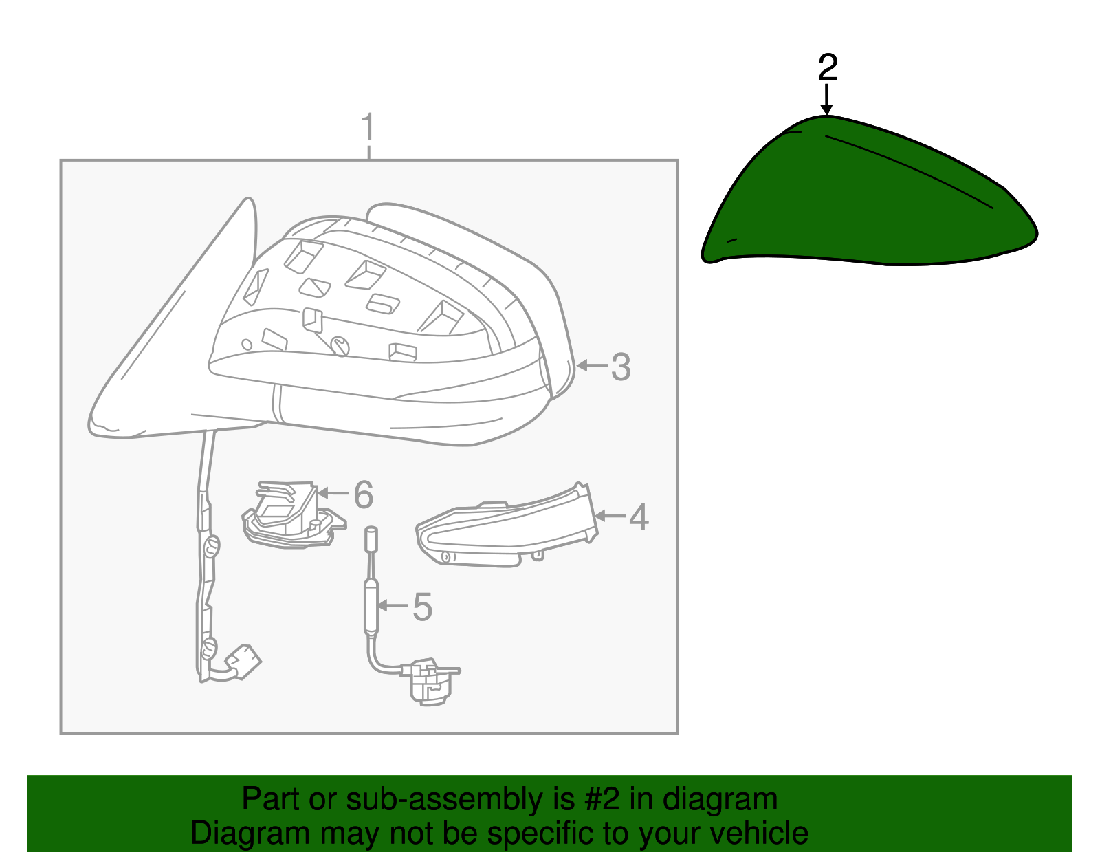 Mirror Cover Left, Front Left - Toyota (87945-0E040-E0)