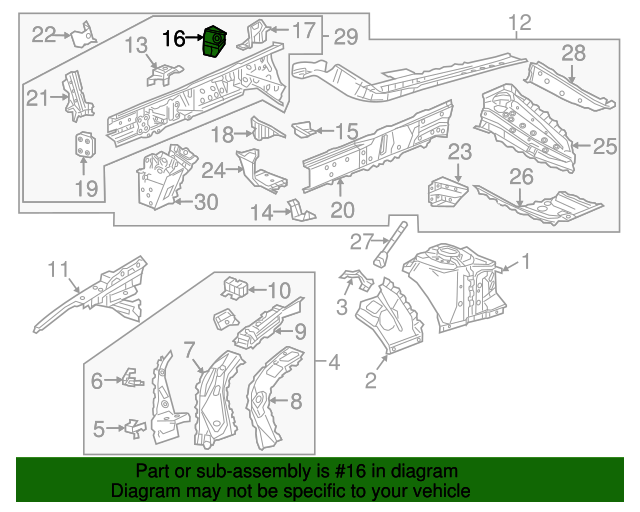 23375838 GM Front Driver Side Wheelhouse Panel Brace GM Parts Store