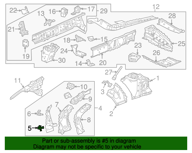 2016-2024 GM Front Driver Side Wheelhouse Panel Brace 22978175 GM