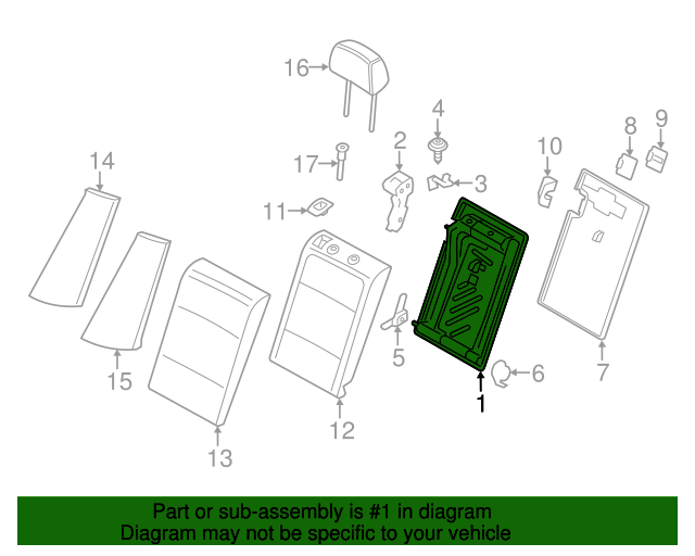 52207235435 - 2011-2018 BMW Seat Back Frame (52-20-7-235-435