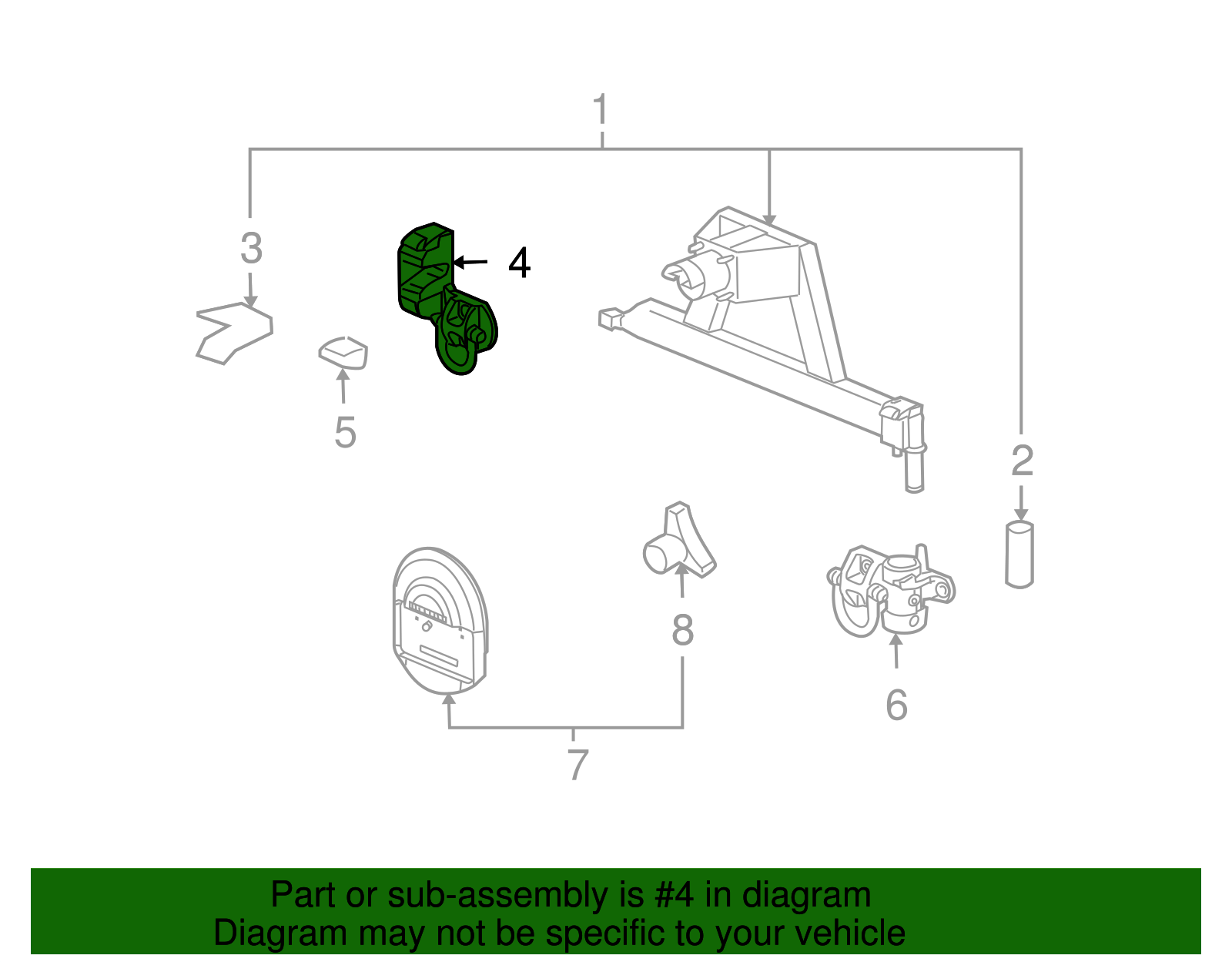 Latch Assembly-Spa Whl Carr - GM (25864506)