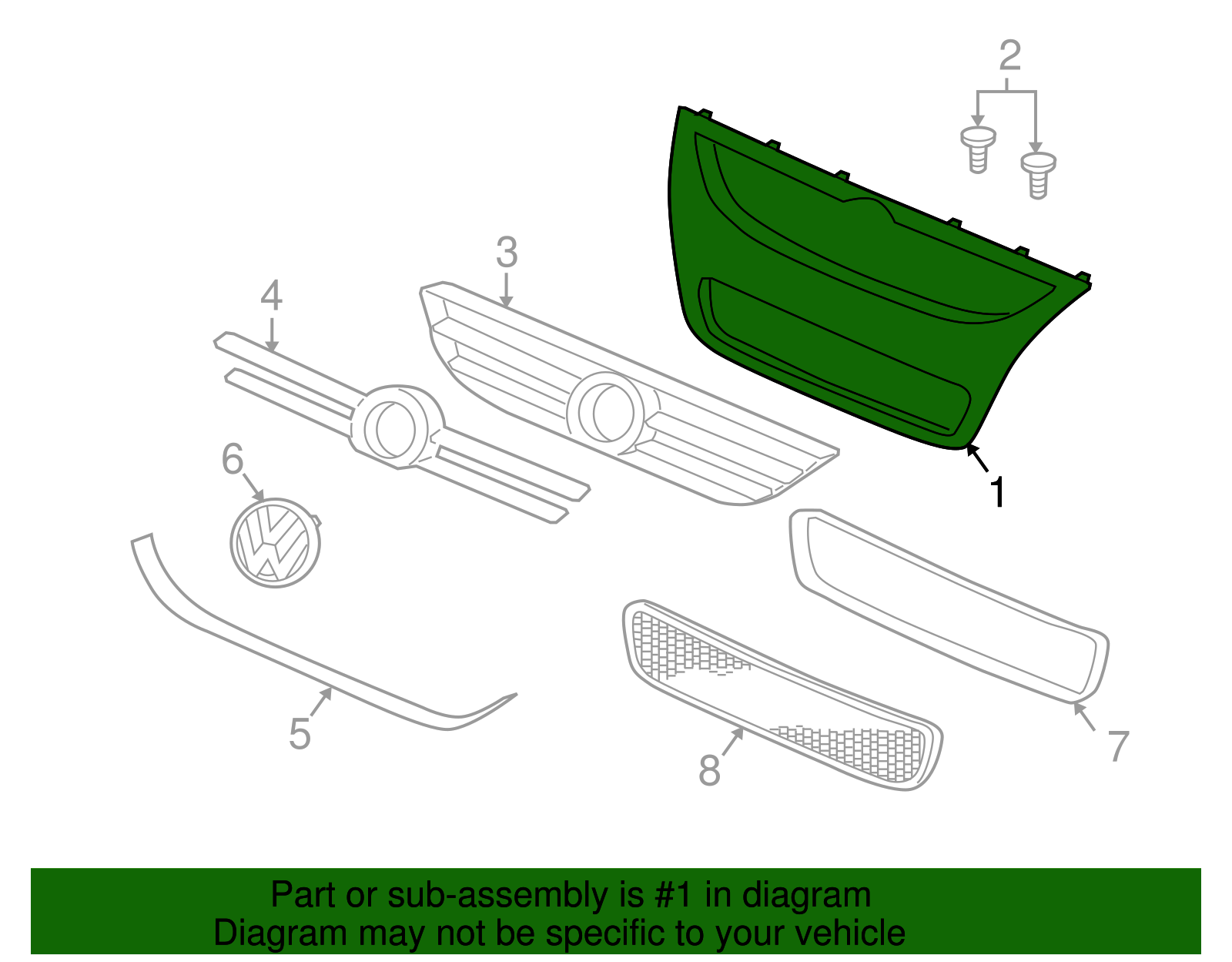 Grille Surround - Volkswagen (7L9-853-641-L-3Q7)