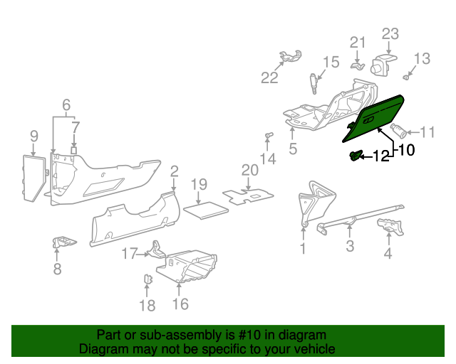 Genuine Glove Box Door for 19992003 Saab 93 Part 5019849 Over 30