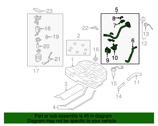 Genuine Hyundai 31030-4R500 Filler Neck and Hose Assembly