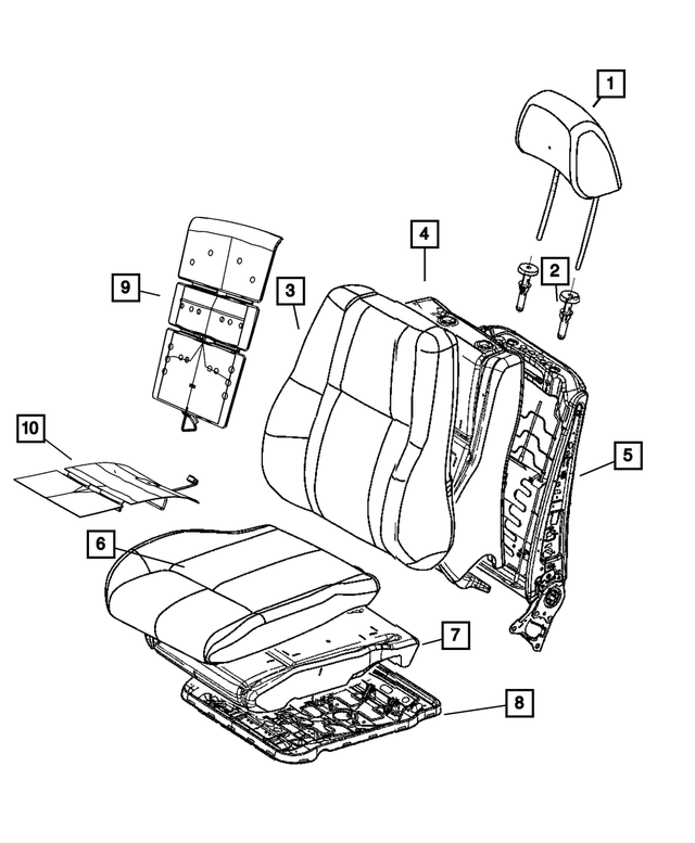 20142017 Dodge Durango Front Headrest 5RX56HL1AA