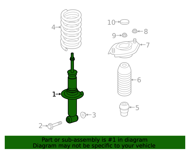20202022 Subaru Legacy Strut 20365AN00A Subaru Online Parts