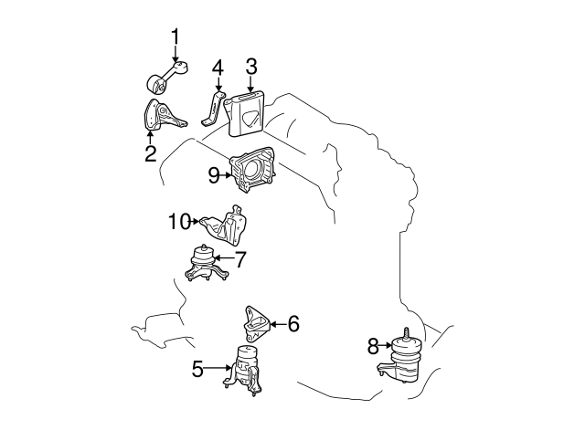 12363-20120 - Engine Strut Rod 2002-2006 Toyota Camry | Longo  