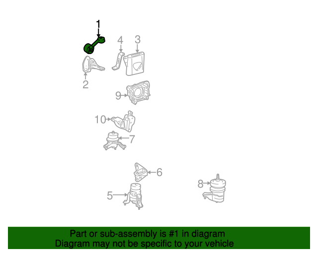 12363-20120 - Engine Strut Rod 2002-2006 Toyota Camry | Longo  